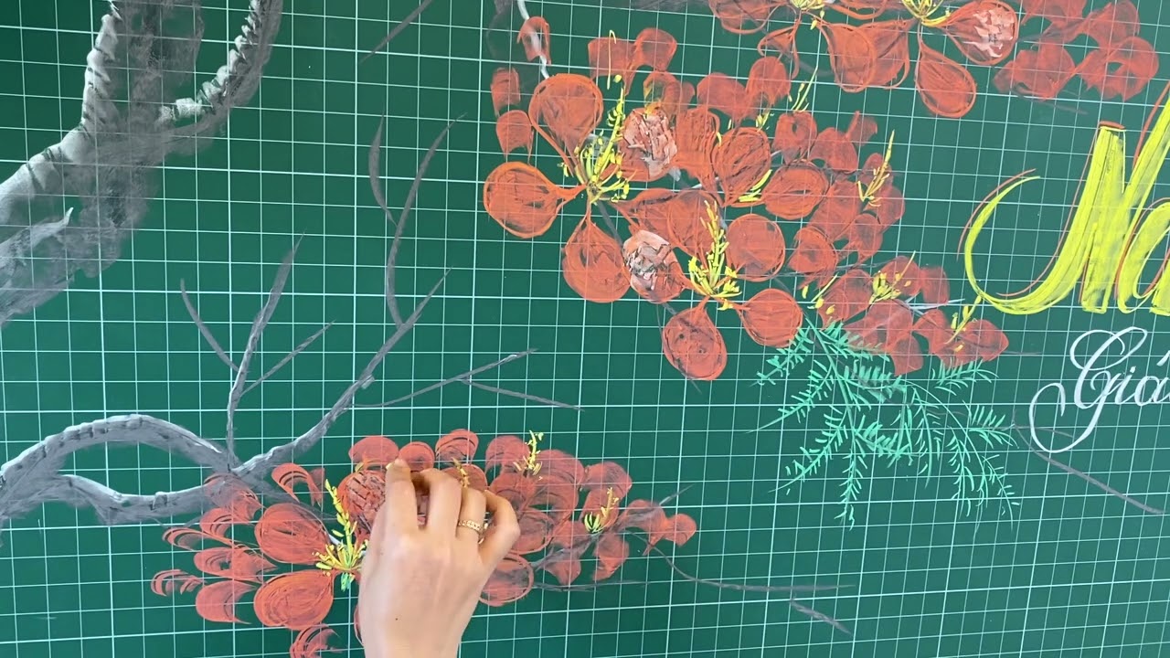 vẽ hoa phương băng phấn