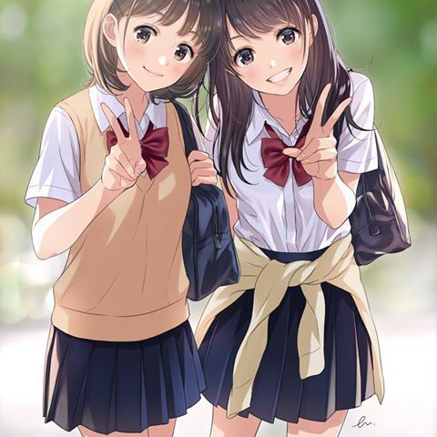 hình ảnh đôi bạn thân anime
