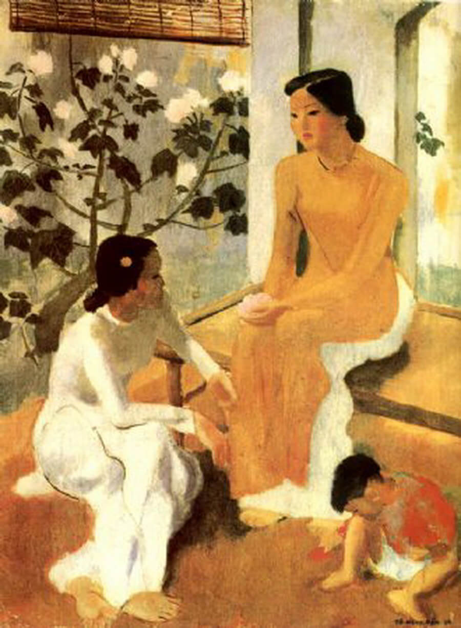 Thiếu nữ và 2 em bé
