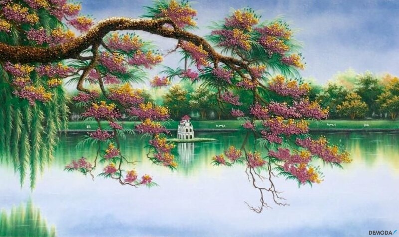 Tranh vẽ hoa phượng hò gươm